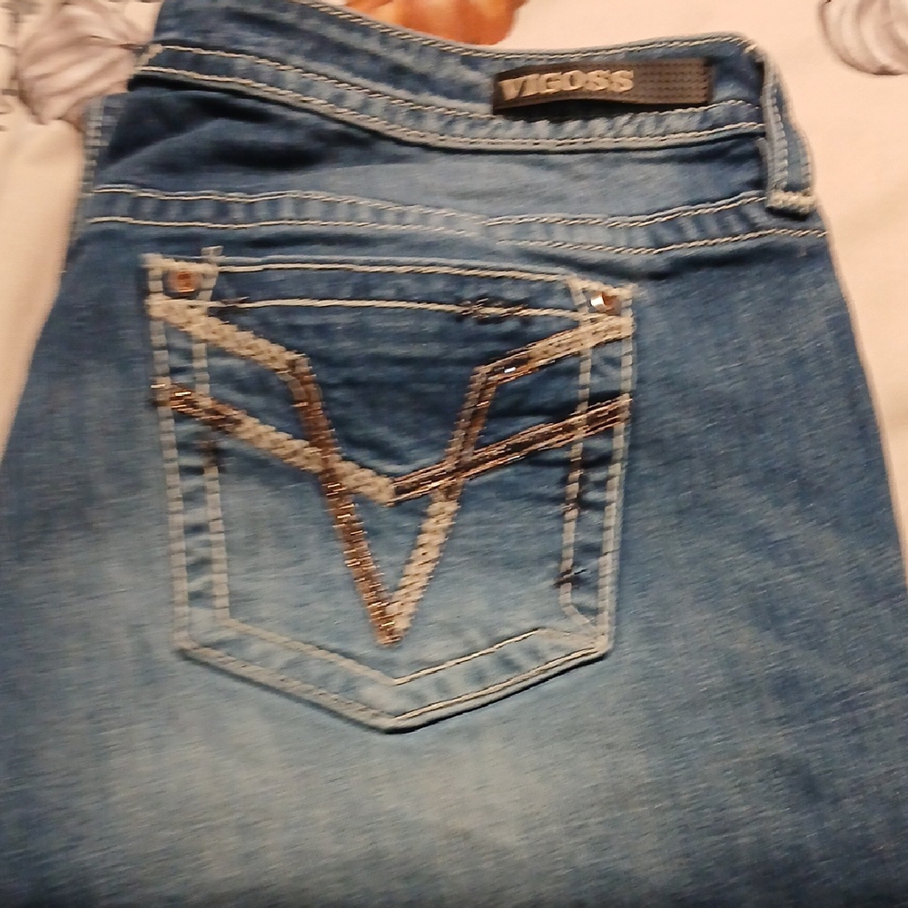 Vigoss Women's Denim Jeans with Embroidered Pocket